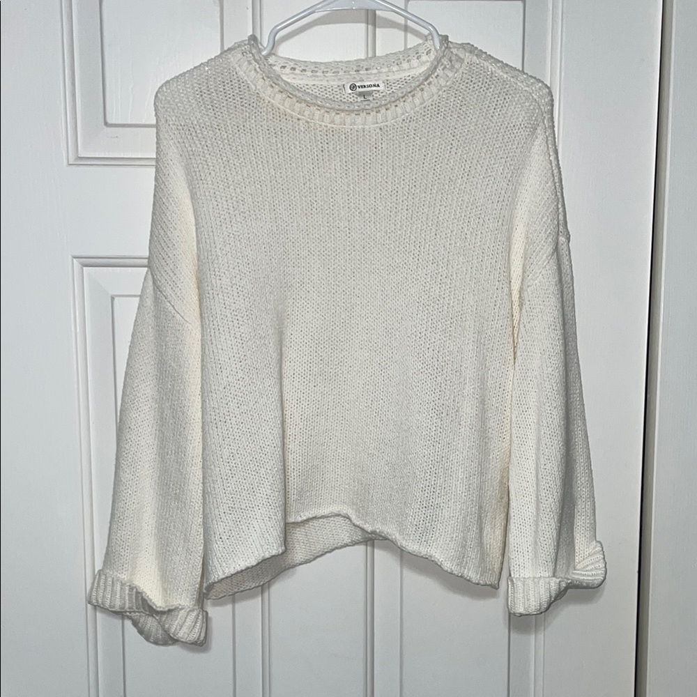 Women's Chunky Knit White Sweater